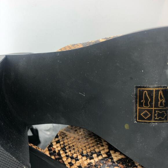 Jeffrey Campbell Audrey Mary Jane Heels In Tan Snake Combo Size US 7 - Picture 7 of 10